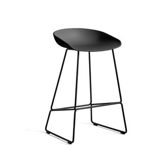 HAY About A Stool AAS 38 Barhocker H 76, black 2.0 (Filzgleiter)