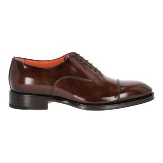 Santoni Lace-up Oxford Schoenen - Heren - Nette schoenen - Bruin - 42 EU - Leer - Schoenen