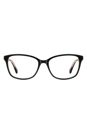 Kate Spade New York reilly 55mm rectangular reading glasses in Black Pink at Nordstrom