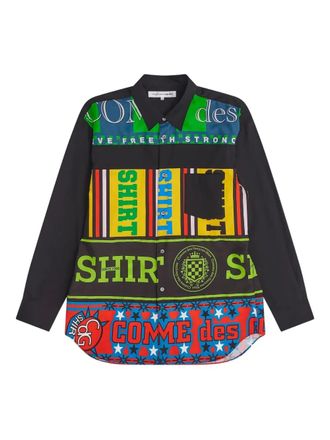 Comme Des Gar&ccedil;ons Grafisch overhemd - Zwart