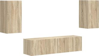 vidaXL Conjunto De Mueble De Tv 4 Uds. Roble Sonoma Vidaxl