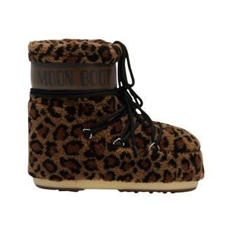 Moon Boot Icon Low Fleece Leopard - Shoes - Mujer - Marr&oacute;n - 39 EU