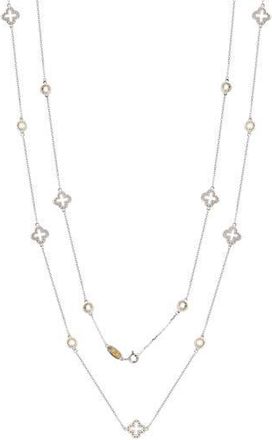 Suzy Levian Yellow Sapphire & Lab Grown White Sapphire Layered Station Necklace at Nordstrom Rack