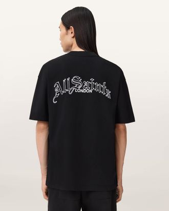 AllSaints Cotton Descent Oversized Graphic T-Shirt, Size: XXL