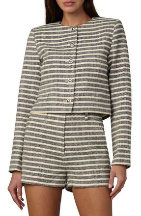 Joe's The Talia Stripe Crop Jacket in Midnight/Ecru Stripe at Nordstrom, Size X-Small
