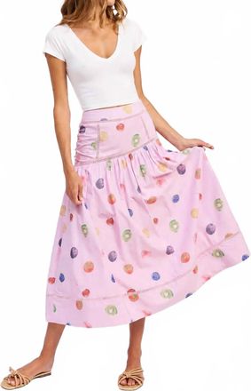 En Saison Fruit Medley Midi Skirt In Pink
