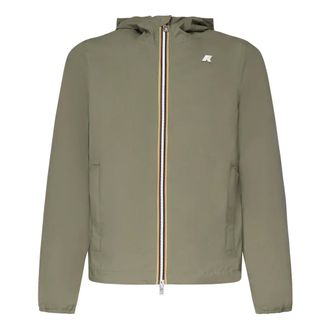 K-Way K-Way, Light Jackets, male, Green, Size: XL Waterproof Outdoor Jacket with Adjustable Hood