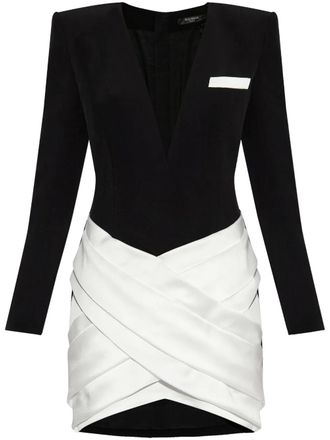Balmain two-tone mini dress - Black
