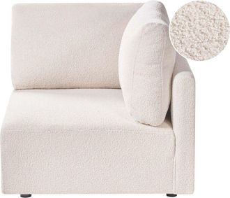 Beliani Left-Hand Corner Module Off-White Boucle Upholstery 1-Seat Sofa Section Modern Style Living Room MESNALI