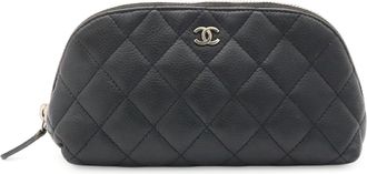 Chanel Black Grained Calfskin Pouch (Pre-Owned)