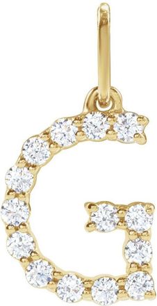 Diamond2Deal 14k Yellow Gold 1/5ct Lab-Grown Diamond Initial G Pendant
