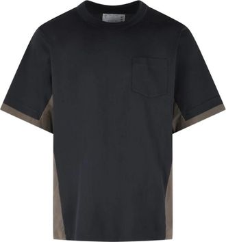 sacai Panel T-shirt - Heren - T-shirts - Veelkleurig - M - Katoen - Tops