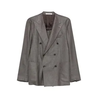 Tagliatore Blazers, male, Brown, Size: 2XL Double-breasted Blazer