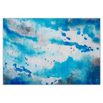 Beliani Beliani - Alfombra Tejida Multicolor 140 X 200 Cm Patr&oacute;n Acuarela Abstracto Moderno Bozat