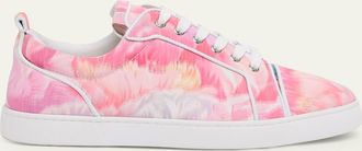 Christian Louboutin Mens Louis Junior Tie-Dye Nylon & Leather Low-Top Sneakers