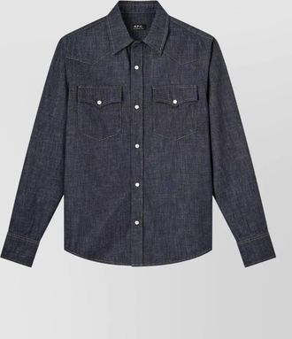 A.P.C. shirt chest pockets contrast stitching long sleeves