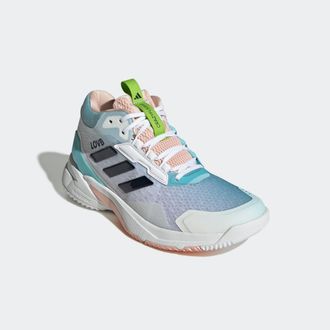adidas Handballschuh ADIDAS PERFORMANCE CRAZYFLIGHT 6 MID F&Uuml;R HALLENSPORTARTEN, Damen, Gr. 39, weiss (cloud wei&szlig;, dunkelblau, cloud wei&szlig;), Synthetik, Textil,