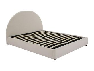VENTE-UNIQUE.COM Cama con canap&eacute; abatible tela crema