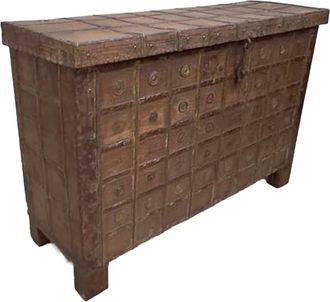 Wanderlust Deco Ba&uacute;l De Madera Acabado Artesanal Marr&oacute;n 131x46x87h Cm