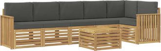 vidaXL Conjunto De Sof&aacute;s De Exterior 7 Uds. Blanco Y Antracita Vidaxl