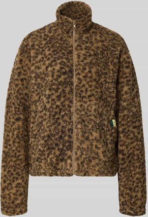 Pieces Regular Fit Teddyjacke mit seitlichen Eingrifftaschen Modell KATTY in Hazel Melange, Gr&ouml;&szlig;e XL