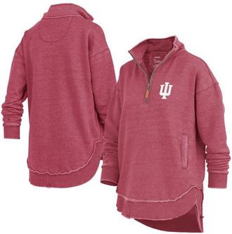 Pressbox Womens Pressbox Crimson Indiana Hoosiers Northfork Sojourn Poncho Quarter-Zip Sweatshirt at Nordstrom, Size Xx-Large