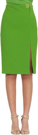 Elisabetta Franchi Double Stretch Crepe Side Slit Skirt
