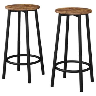 Vicco Set di 2 sgabelli da bar Edmonton, Rovere rustico, 31.5 x 64 cm 2 parti Vicco