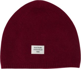 Acne Studios Berretto in Cashmere con Logo - - Accessories - unisex - Rosso - ONE SIZE