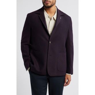 Jack Victor Quest Knit Ready Burgundy Wool Jacket at Nordstrom, Size 38