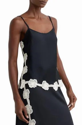 Reiss Doa Lace Detail Camisole in Navy at Nordstrom, Size 12