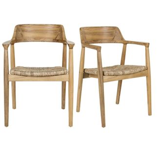 Moloo Silla de comedor de madera maciza y hoja de pl&aacute;tano (x2)