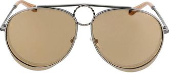 Chloé Brown Round Aviator Sunglasses