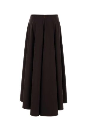 Agnona Womens Brown Stretch Poplin Skirt Brownchocolate Exterior: Cotton Elastane Gonne