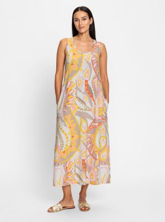 Heine Jerseykleid HEINE Jersey-Kleid, Damen, Gr. 34, Normalgr&ouml;ssen, rosa (hellros&eacute;, ecru, bedruckt), Jersey, 95% Polyester, 5% Elasthan, bedruckt, gemustert