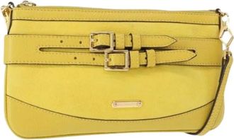 Burberry Pre-owned Cross Body Bags, female, Yellow, Size: ONE SIZE Pre-owned Leather Shoulder Bag