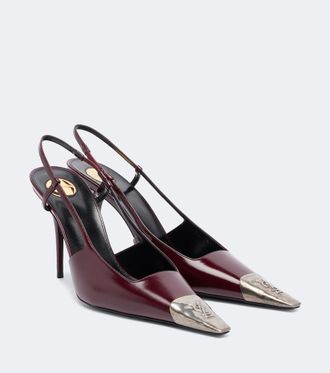 Saint Laurent Jeanne leather slingback pumps