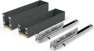 Emuca Emuca Botellero Lateral Extra&iacute;ble Titane Simplex Con Cierre Suave, M&oacute;dulo 150mm, Gris Antracita