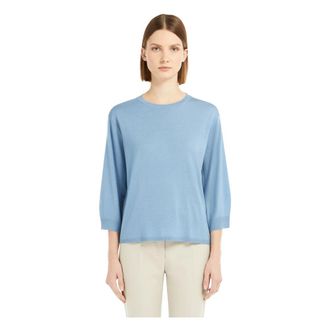 Max Mara Dames, Truien, Blauw, Maat: XL Wol