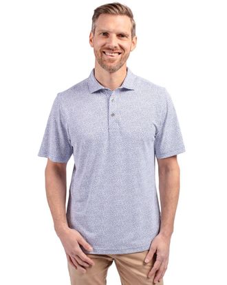 Cutter & Buck Virtue Eco Pique Botanical Print Recycled Mens Polo