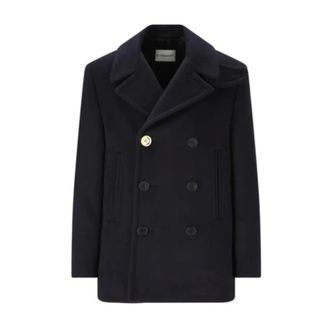 Givenchy Double-Breasted Caban - male - Givenchy - Double-Breasted Coats - Blue - M - Coats