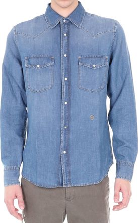 Jacob Cohen Texas Cotton-Linen Western Denim Shirt