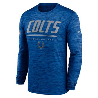 Nike Indianapolis Colts Sideline Team Issue Velocity Nike Mens Dri-FIT NFL Long-Sleeve T-Shirt in Blue | 02EQ4LB98-CH4