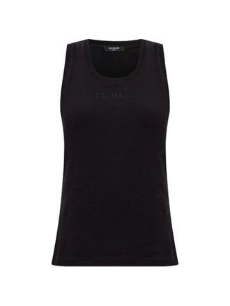 Balmain Small Balmain Paris Emb Jersey Tank Top