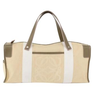 Loewe Anagram Canvas Beige Canvas Handbag (Pre-Owned)