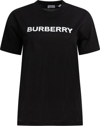 Burberry Logo Katoenen T-shirt - Dames - T-shirts - Zwart - XS - Katoen - Tops