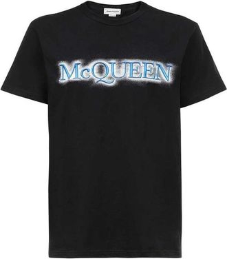 Alexander McQueen Heren, Tops, Zwart, Maat: M Katoen