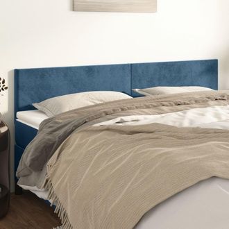 vidaXL Cabeceros 2 Unidades De Terciopelo Azul Oscuro 80x5x78/88 Cm Vidaxl