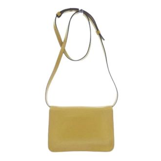 Marni Pre-owned Mending Logo Calfskin Bag - Dames - Pre-owned - Geel - Maat: ONE Size Leer