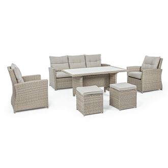 Konte Design Conjunto de sal&oacute;n de jard&iacute;n de fibra sint&eacute;tica trenzada